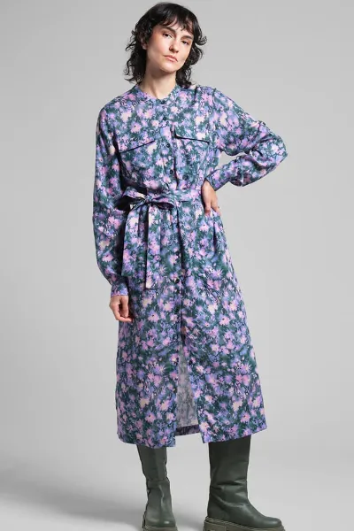 Dedicated DEDICATED Damen vegan Kleid Falsterbo Blurred Flowers Multicolor