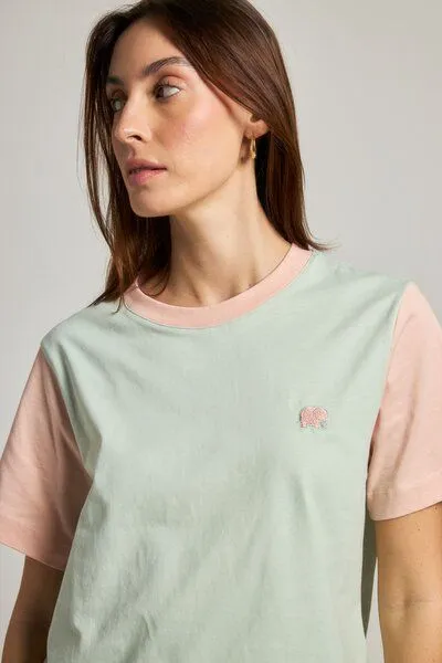 Trendsplant Trendsplant Women's Color Block T-Shirt Mint Green