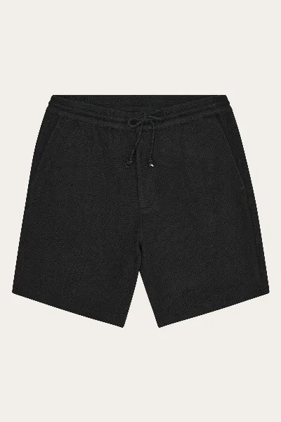 KnowledgeCotton Apparel KnowledgeCotton Apparel Herren vegan Shorts Ash Comfort Waffel Schwarz Jet