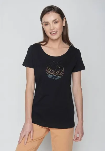 GreenBomb GREENBOMB Nature Mountain Stars Loves - Sportliches T-Shirt aus Bio-Baumwolle / hochwertiger Print / GOTS / Fair & Vegan