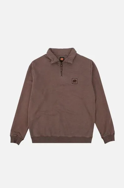 Trendsplant Trendsplant Sauce Pigment Quarter Zip Sweatshirt Chestnut
