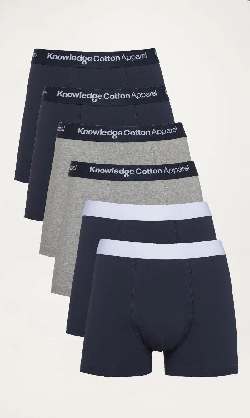 KnowledgeCotton Apparel KnowledgeCotton Apparel Herren vegan Multipack 6x Boxershorts Total Eclipse Navy