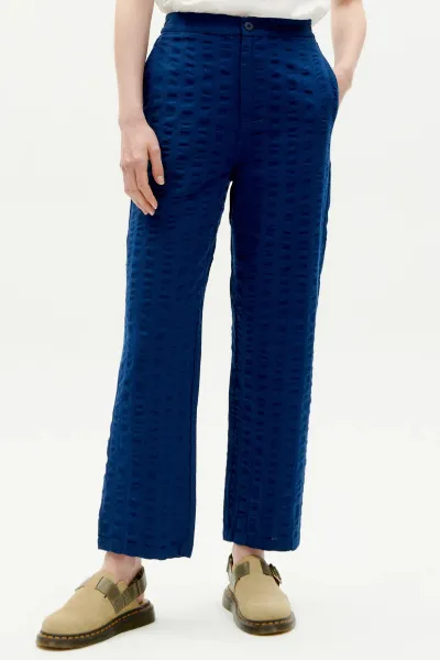 Thinking MU Hose Mariam Seersucker Big Blue
