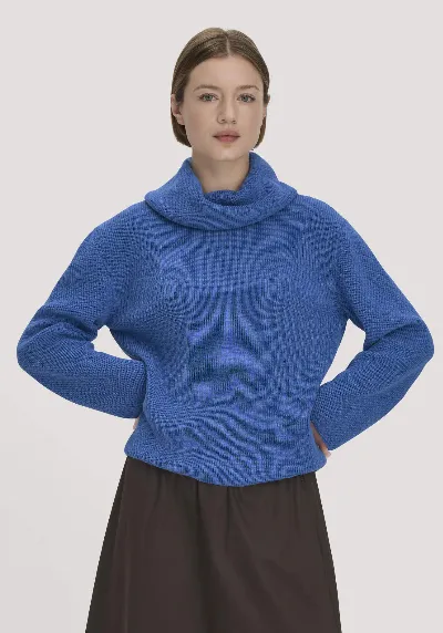 hessnatur hessnatur Damen Strickpullover Relaxed aus Bio-Baumwolle - blau