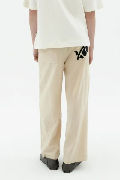 thinking mu Thinking MU Herren vegan Hose Loose Patched Marcelo Ecru