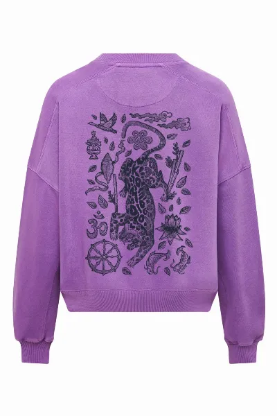 KOMODO KOMODO Damen vegan Women's Sweatshirt Nepali Leopard Lila