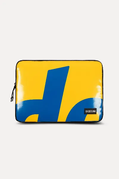 UNBEGUN UNBEGUN Herren vegan Laptop-Hülle Druck Gelb/Blau