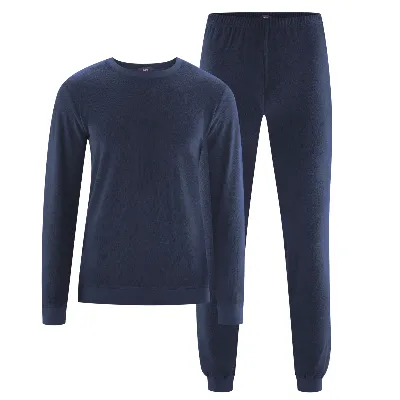 Living Crafts LIVING CRAFTS - Herren Frottee-Schlafanzug - Blau