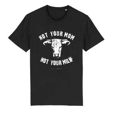 roots of compassion roots of compassion Not Your Mom Not Your Milk T-Shirt bio & fair & vegan - gerader Schnitt - Tiere, Tierliebe, Veganismus, Statement Shirt, Tierrechte