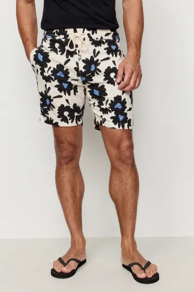recolution Recolution Herren vegan Shorts Curry Bloom Electric Blue