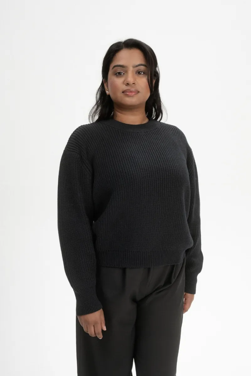 MELA MELA Damen vegan Strickpullover Rippe Adah
