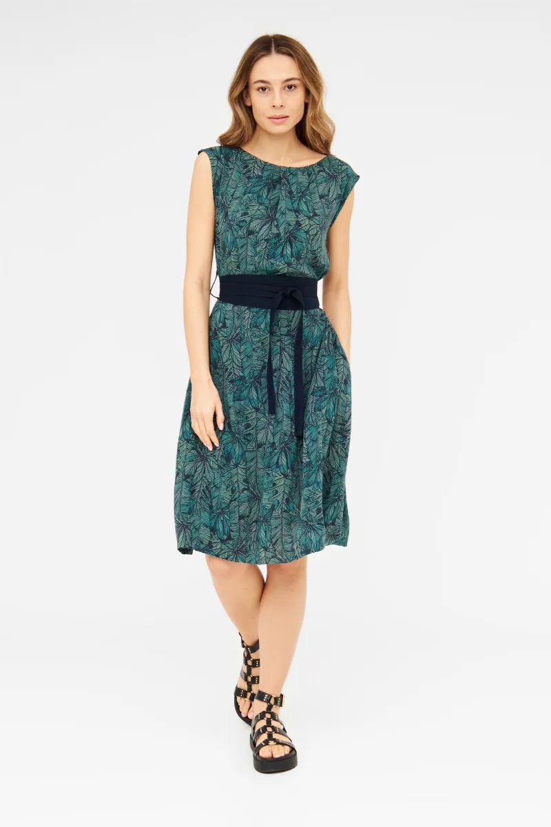 Widda Widda Damen vegan Kleid Adele Forest Print Blau