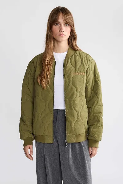 Yahmo Yahmo Damen vegan Jacke Bomber Quilted Trudi Olive