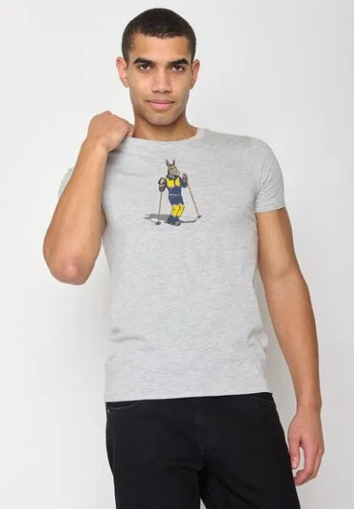 GreenBomb GREENBOMB Animal Donkey Ski Guide - Sportliches T-Shirt aus Bio-Baumwolle / hochwertiger Print / GOTS / Fair & Vegan