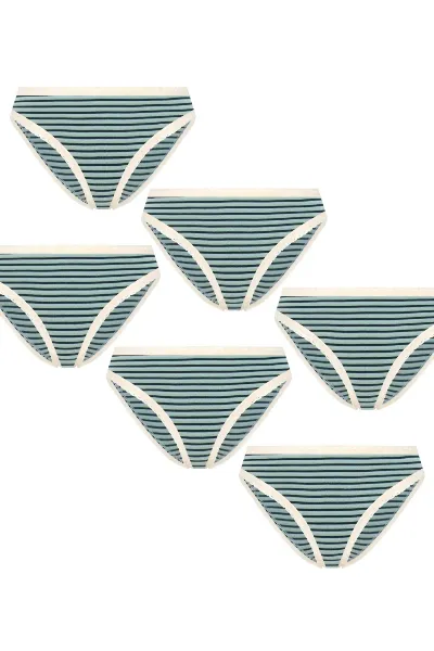 Albero Natur Albero Natur Damen vegan Multipack 6x Slips Mit Spitze Agave/Navy/Grau Blau