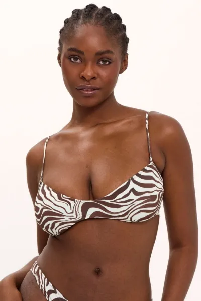 Understatement Understatement Damen vegan Bikinioberteil In Form Eines Zebras