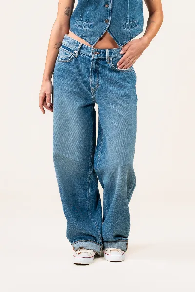 Kuyichi Kuyichi Damen vegan Jeans Lucy Loose Lifecycle Blau