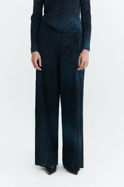 thinking mu Thinking MU Damen vegan Hose Whisper Mit Falten Maro Dunkelblau