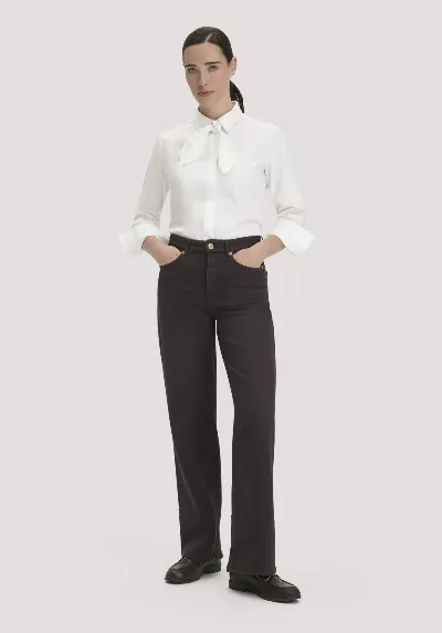 hessnatur hessnatur Damen Jeans ALVA Wide Leg GARMENT DYE aus Bio-Baumwolle mit recycelter Baumwolle - braun