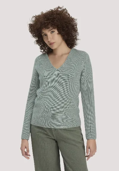 hessnatur hessnatur Damen Strick Pullover Regular aus Bio-Baumwolle - grün