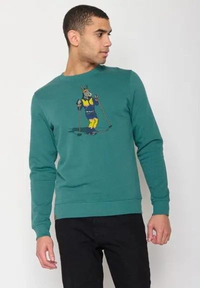 GreenBomb GREENBOMB Animal Donkey Ski Wild - Bequemes Sweatshirt aus Bio-Baumwolle / hochwertiger Print / GOTS / Fair & Vegan
