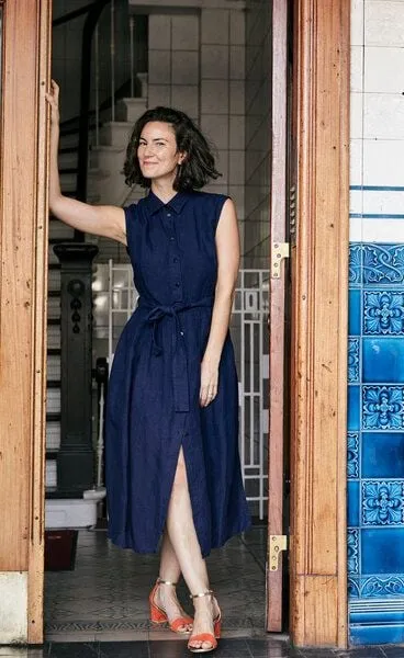 Sophia Schneider-Esleben Sophia Schneider-Esleben Dress Marie, Blau - Damenkleid aus Bio-Baumwolle