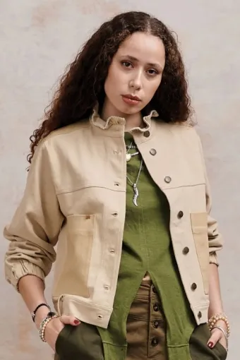 KOMODO KOMODO Damen vegan Jacke Ruffle Dark Sand