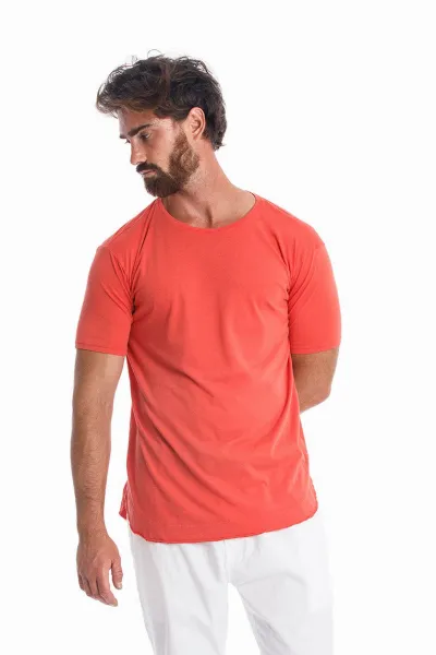 RAVENS VIEW IBIZA RAVENS VIEW IBIZA Herren vegan T-Shirt Rick Curved Radiant Red