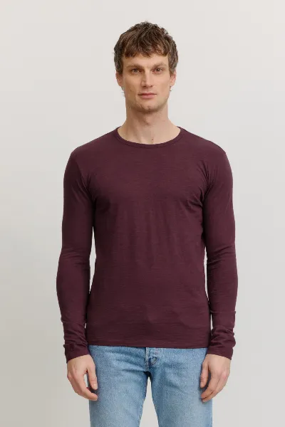 recolution Recolution Herren vegan Langarmshirt Maca Dunkle Pflaume