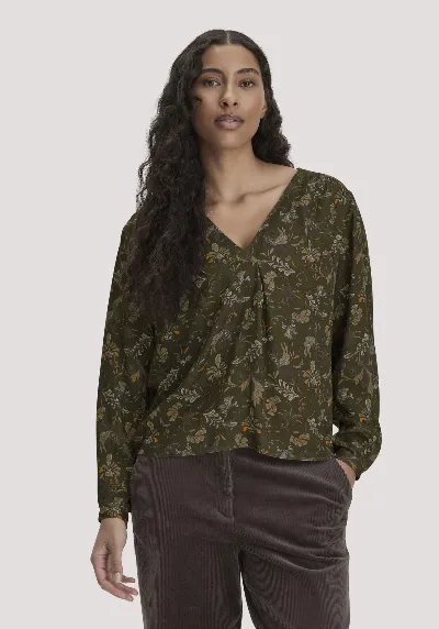 hessnatur hessnatur Damen Bluse Relaxed aus LENZING™ ECOVERO™ Satin - grün