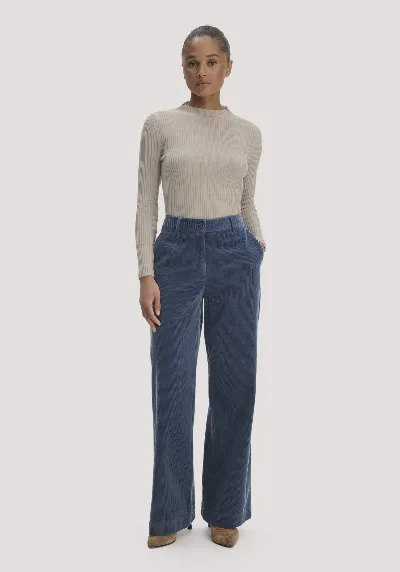 hessnatur hessnatur Damen Cordhose Wide Leg Relaxed aus Bio-Baumwolle - blau