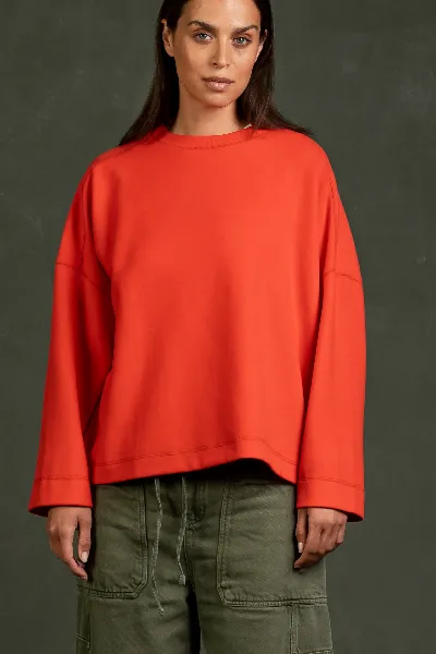 Kuyichi Kuyichi Damen vegan Langarmshirt Hadley Poppy Red