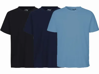 Neutral Neutral 3er-Set Bio-Unisex-T-Shirt, verschiedenfarbig, schwarz/navy/dusty indigo,