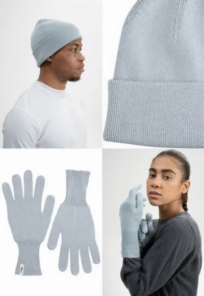 MELA MELA Bundle Feinstrick Mütze HIMMAT + Strick Handschuhe RISHI