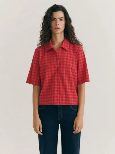 thinking mu thinking mu Damen Bluse - Checks Seersucker Ane