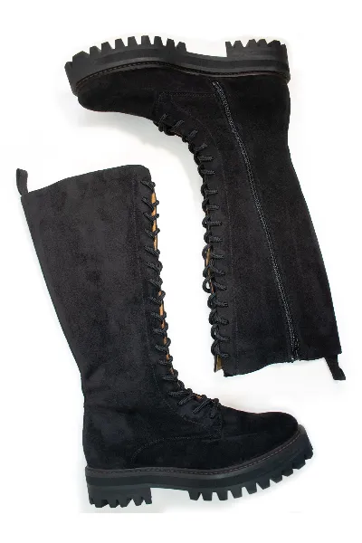Will's Vegan Store Will's Vegan Store Damen vegan Hohe Schnürstiefel Veganes Wildleder