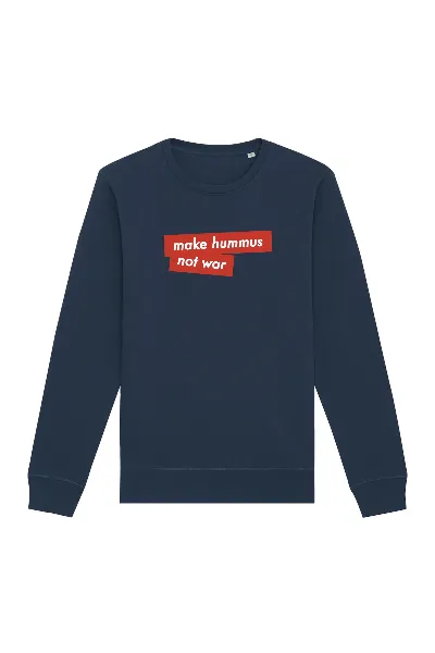 Oat Milk Club Oat Milk Club Damen vegan Sweatshirt Make Hummus Not War Navy