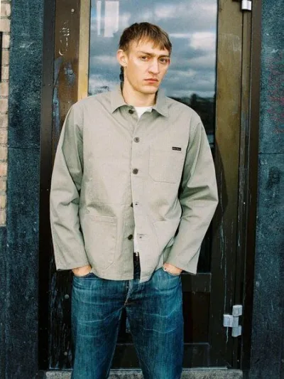 Nudie Jeans Nudie Jeans Buddy Herringbone Chore Jacket - Pale Green