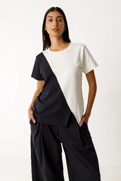 SKFK SKFK Damen vegan T-Shirt Graxi Schwarz/WeiÃŸ