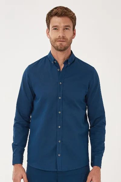 ORGANICATION ORGANICATION Herren vegan Hemd Navy