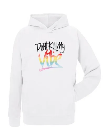 Human Family Human Family Leichter Unisex Sommer Hoodie in weiß - Chase Don`t kill my Vibe