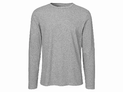 Neutral Neutral Bio-Herren-Langarmshirt mit Rundhalsaussschnitt grau,