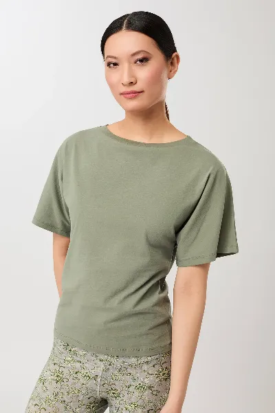 mandala MANDALA Damen vegan T-Shirt Schmetterling Holzkohle Grün