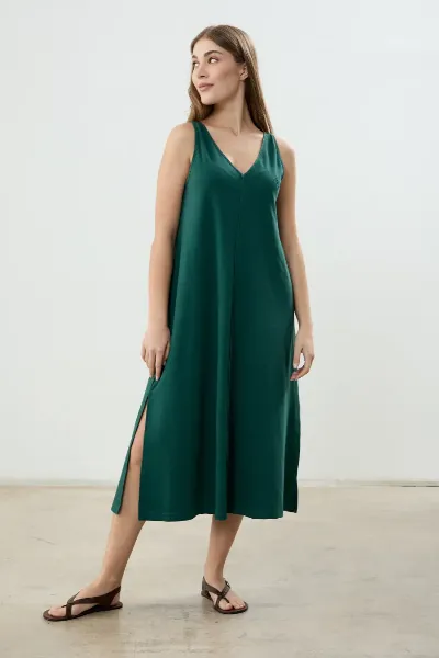 Clotsy Clotsy Damen vegan Kleid Dafne Green