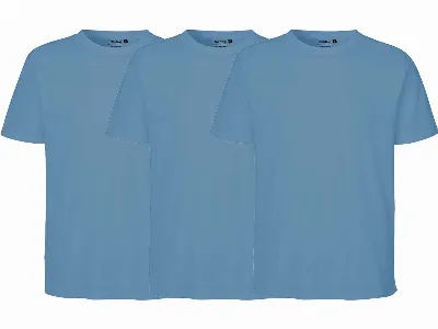 Neutral Neutral 3er-Pack Bio-Unisex-T-Shirt mit Rundhalsausschnitt, dusty indigo,