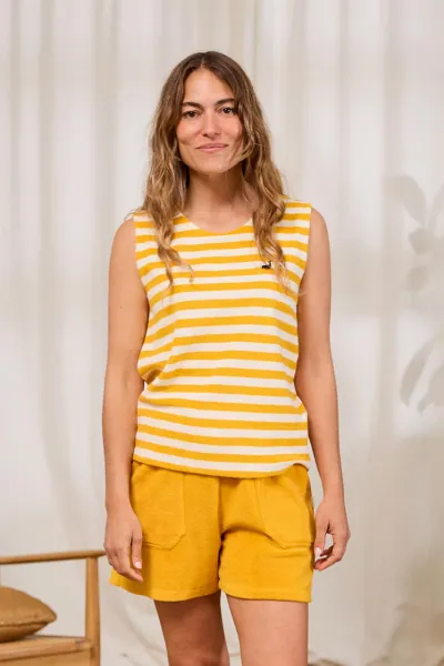 TWOTHIRDS TWOTHIRDS Damen vegan Top Molucas Gelbe Streifen
