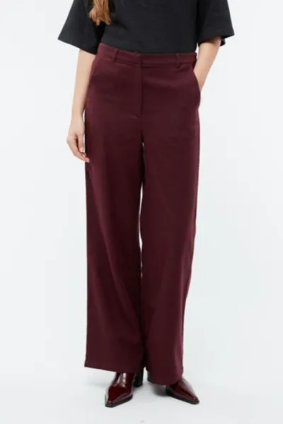 Givn Givn Damen vegan Hose Wide Leg Beatrice Burgundy