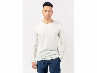 Living Crafts Living Crafts Bio-Herren-Langarmshirt 'TERIK' mit Rundhalsausschnitt, macadamia,