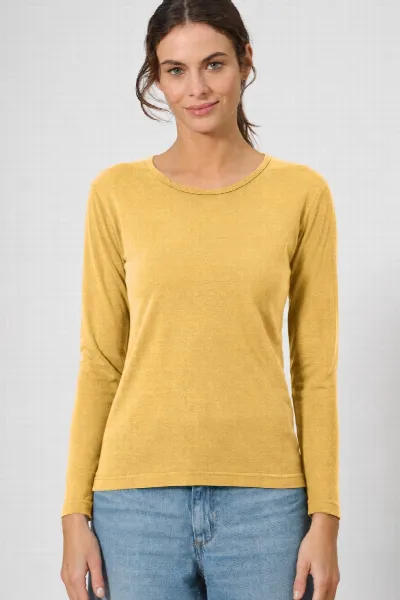 HempAge Hempage Damen vegan Langarmshirt Basic Dijon