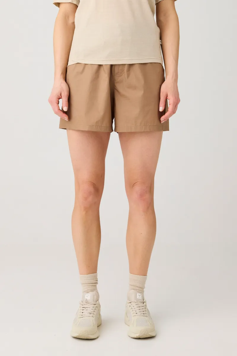 KnowledgeCotton Apparel KnowledgeCotton Apparel Damen vegan Shorts Sky Relaxed Vent Ripstop 90 Tuffet Braun
